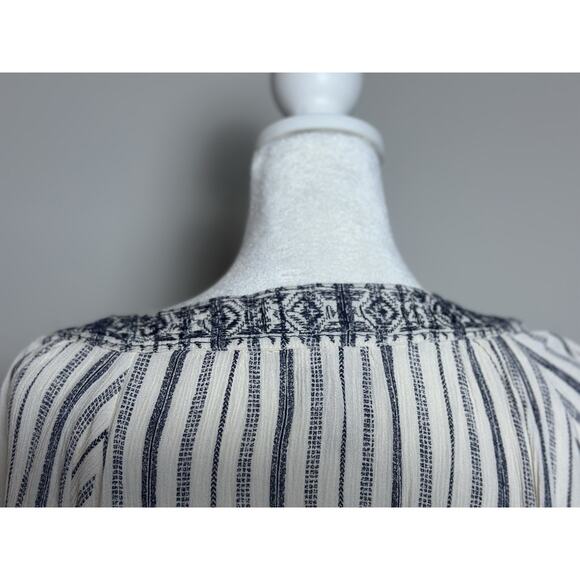 Knox Rose Womens Cream Navy Stripped Bohemian Womens Casual Oversized Top XXL - Picture 11 of 16